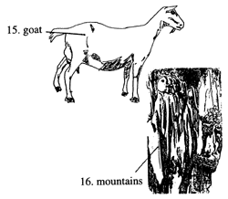 Goat and Mountains 山羊和山